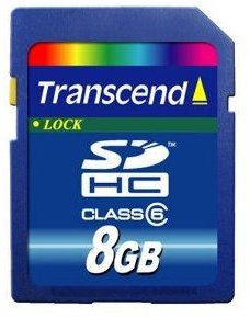 Transcend 8GB SDHC Class 6 Flash Memory Card