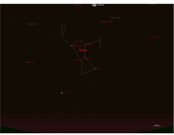 Orion under simulated city-light conditions