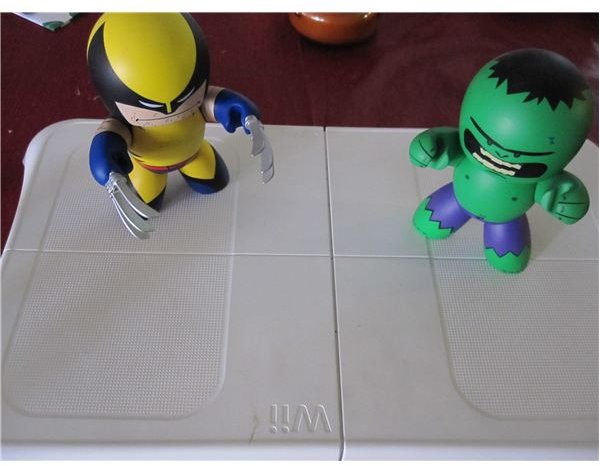 Wolverine and the Hulk Fight for Balance Board Supremacy