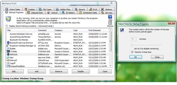 WinPatrol Monitors for Malware