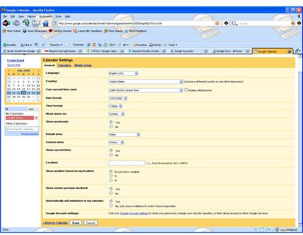 General Settings Page