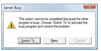 Figure 6: Server Busy Error