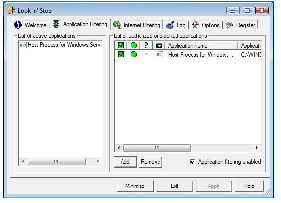 Application Filtering in LnS