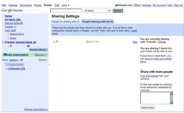 share in google reader