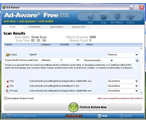 Ad-Aware Detections on ThinkPoint Antivirus