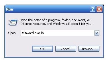 open ms word in safe mode