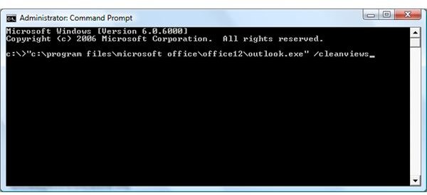 Figure 2 - Run Outlook from a Command Prompt