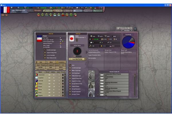 Intelligence view in Hearts of Iron III