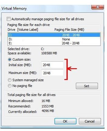 Windows Vista Performance with Page Files - Use Two Page Files to Optimize Page File Performance
