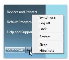 Fig 2 - Shut Down - Customize Windows 7