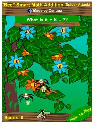 Math Games for Kids - Bee Smart Spider Attack Game 