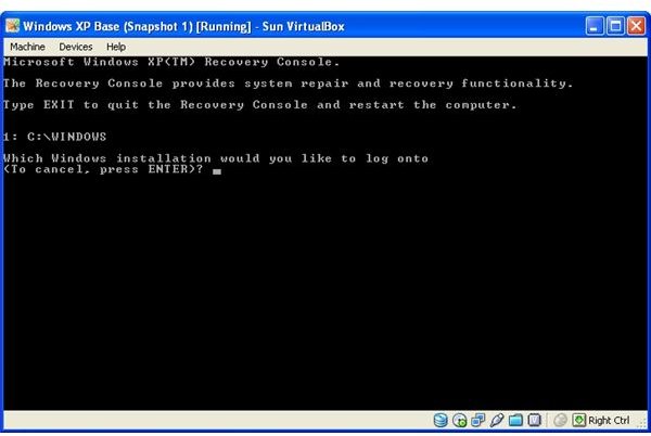 xp recovery console commands fixboot