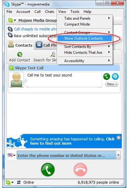 skype for business contacts outlook