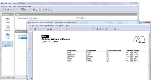 how to use openoffice database from access