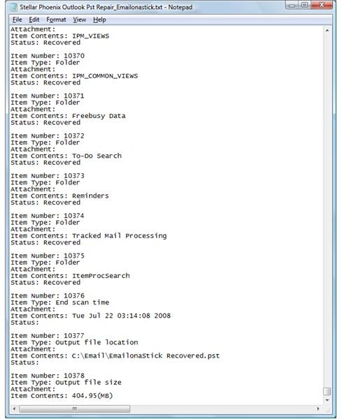 Figure 13: Sample Log File