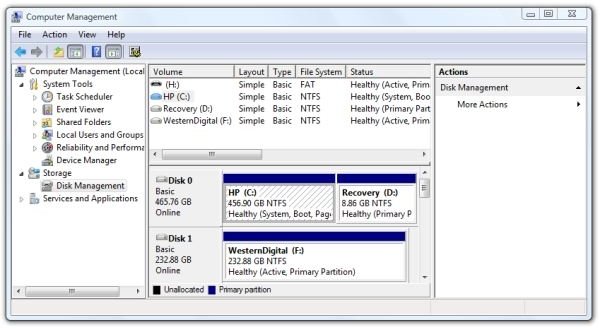 Administrative Tools Disk Management