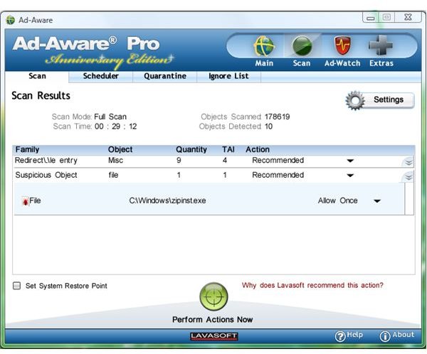 Full Scan Screenshot of Ad-Aware Pro