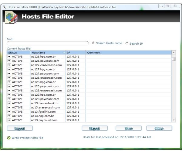 Host File Editor of Ad-Aware Pro