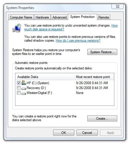 Setting a Restore Point in Windows Vista - What's the Fastest Way?