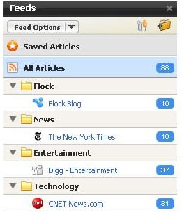 Flock Browser Review - feeds