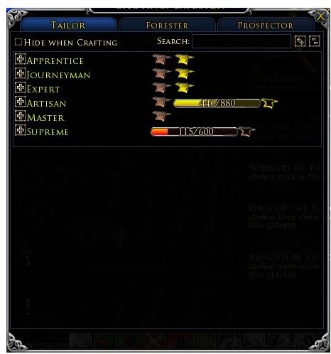 eternium crafting mastery level