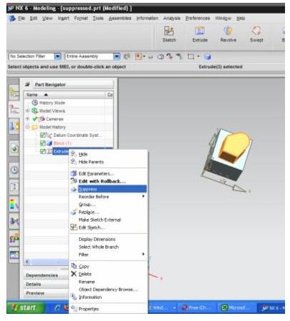 UG Tutorial: Suppressed Geometry in Unigraphics