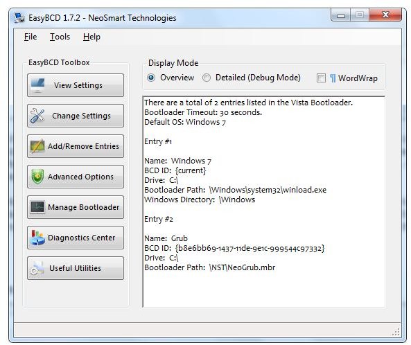Boot Manager Support Windows 7 with EasyBCD