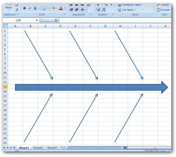 Learn to create a fishbone diagram in Excel