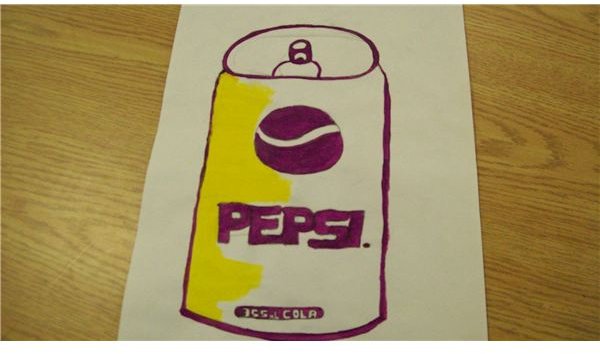 Pepsi in purple and yellow