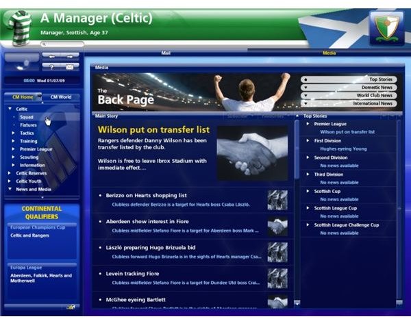 Championship Manager 2010 has a vast media section full of in-game news