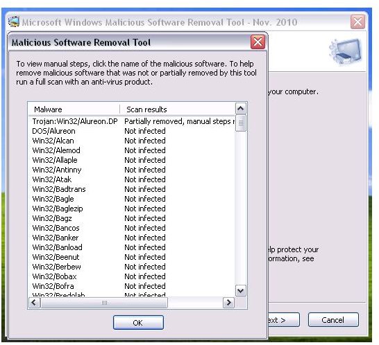 Microsoft Malicious Software Removal tool