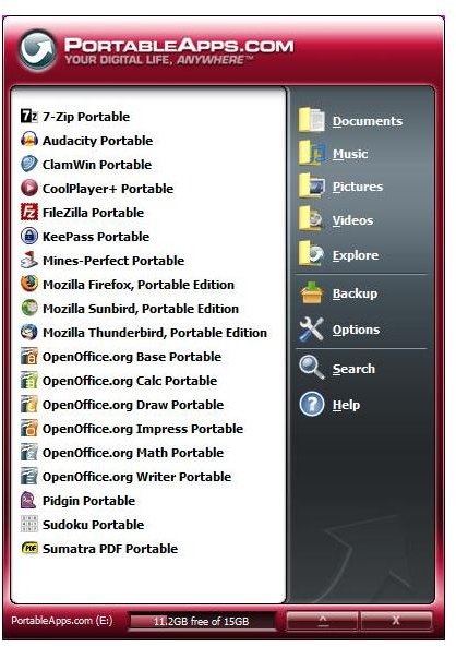The PortableApps shell