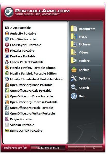 Portable apps suite