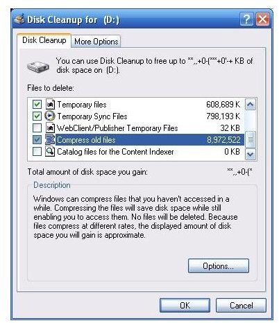 windows xp clean disk