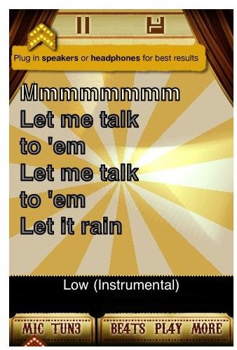 I Am T-Pain Song Lyric Screen