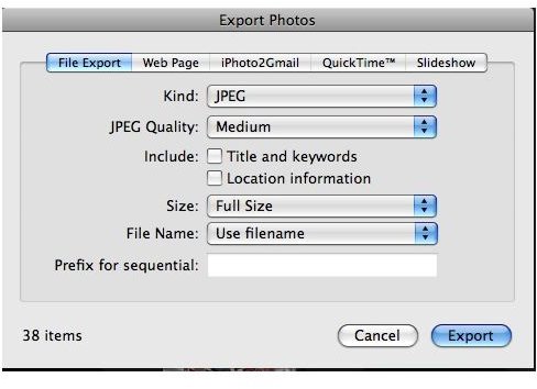 Exporting Photos from iPhoto to CD in Non-iPhoto Format