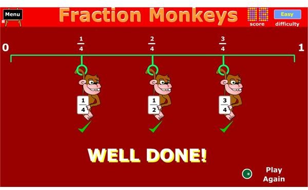 Algebra Fraction Monkeys Game - Free Online Math Games