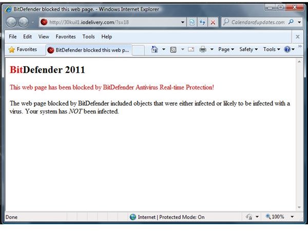 BitDefender blocked Fake AV