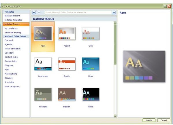 Select a PowerPoint Theme