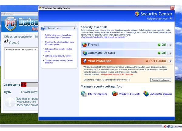 Fake Windows Security Center - PC Defender