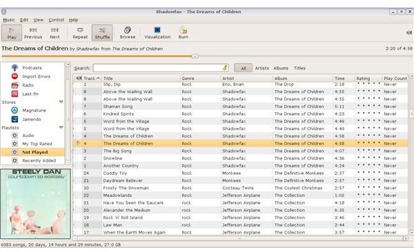 RhythmBox Music Application For Linux