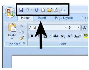 display command bar access 2013