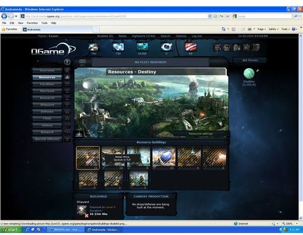 Browser Game OGame - New Players Guide.  Game Basics and Resources Guide