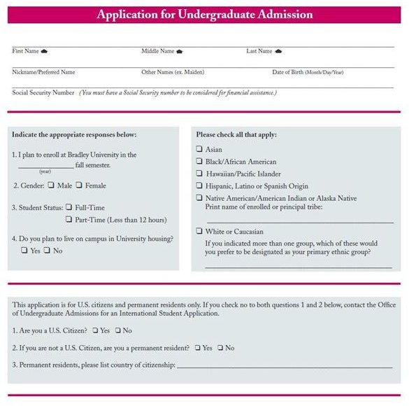 College Application: Undergraduate