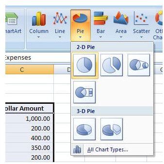 how to create pie chart in excel 2007 step by step