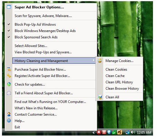 Handy command in SUPER Ad Blocker&rsquo;s systray icon