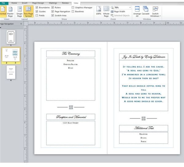 Sample Funeral Program Layout What Should You Include