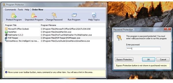 Protected Programs and Password Prompt