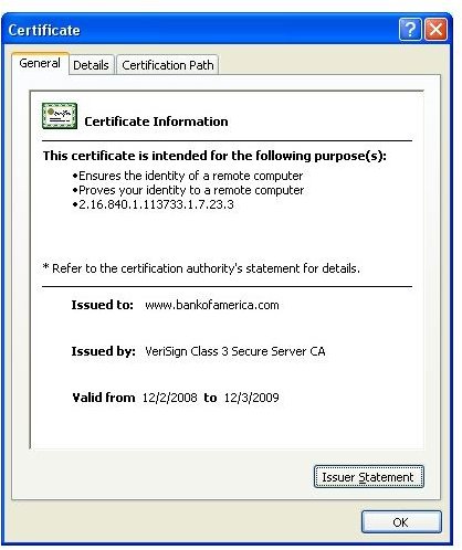 BofA SSL Certificate