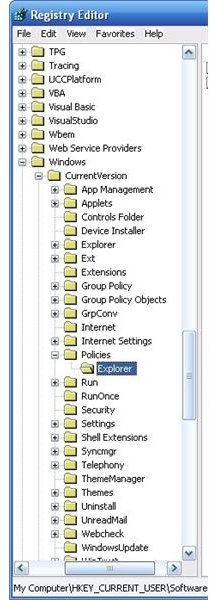 Restore your Folder Options menu item in the System Registry